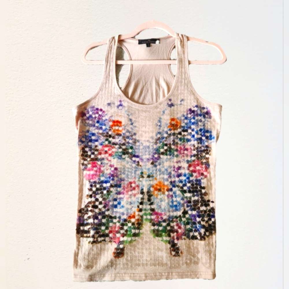 Butterfly Sequined Pink Top